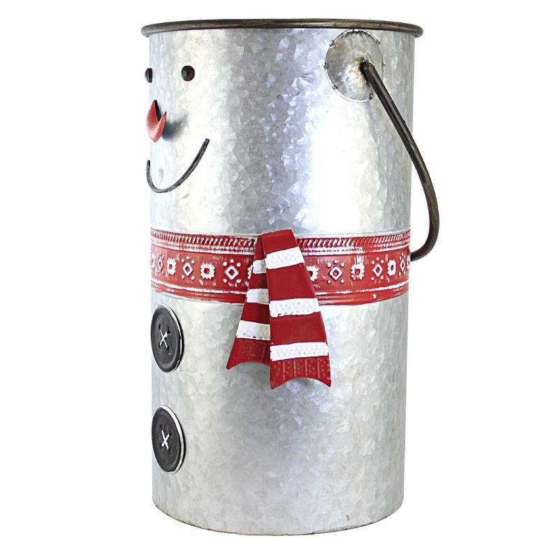 Christmas Galvanized Metal Snowman Container Transpac  -, 3 of 4