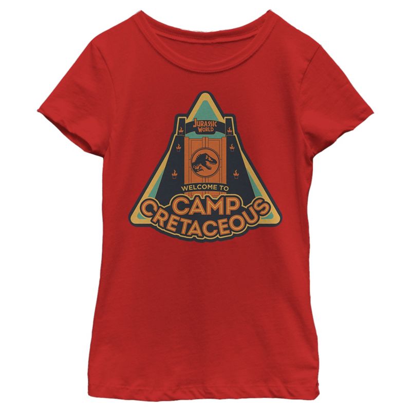 Girl's Jurassic World: Camp Cretaceous Welcome Gate T-Shirt, 1 of 5