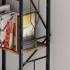 Bookshelf, Corner Bookshelf, Industrial Wooden Bookcase with Open Shelves and Metal Frame for Living Room, Bedroom, Office - 3 of 4