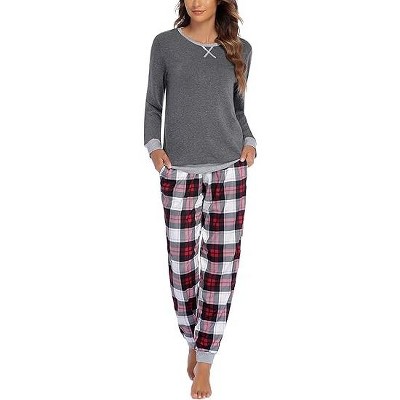 Ekouaer Pajamas For Women Comfy Long Sleeve Jogger Set Lounge Pjs Set With Pockets