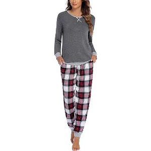 Ekouaer Pajamas For Women Comfy Long Sleeve Jogger Set Lounge Pjs Set With Pockets - 1 of 4