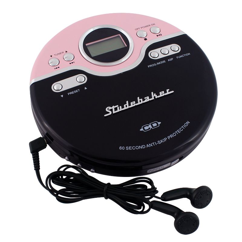 Studebaker Personal CD Player with FM Radio, 60 Second ASP and Earbuds (SB3703), 4 of 6