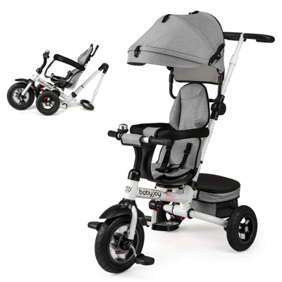 Safstar 5-in-1 Folding Trike for Toddlers 1-5 Years Old w/ Safety Harness Storage