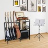 HDZNVF Guitar Stand Multiple Guitars With Vinyl Record Storage Cabinet Holder - 3 of 4