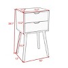 Resenkos Night Stand Set of 2, End Table with 2 Bin Drawer, Wood Side Table for Bedroom, Living Room Yellow - 3 of 4