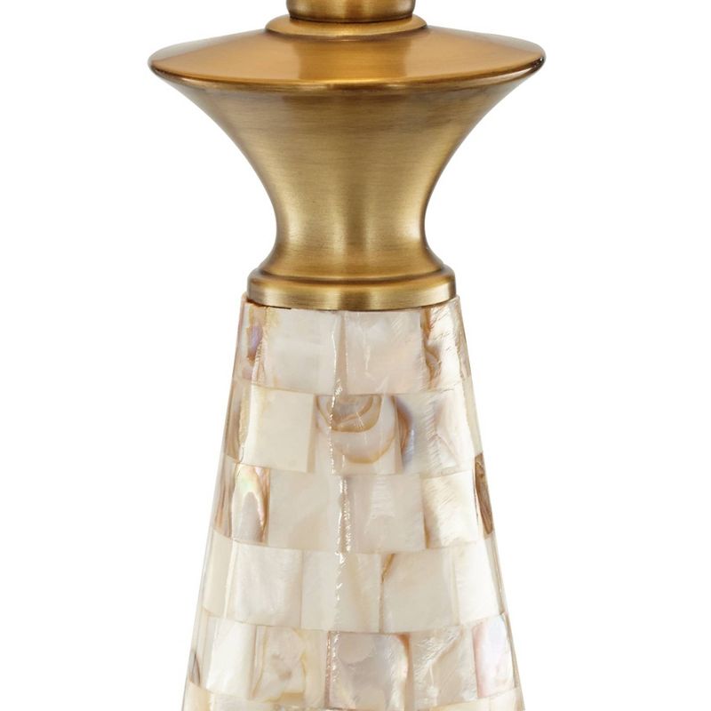 Barnes and Ivy Berach Coastal Table Lamp 29 3/4" Tall Mother of Pearl Mosaic Tapered Drum Shade for Bedroom Living Room Bedside Nightstand Office Kids, 3 of 6