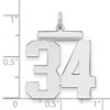 Black Bow Jewelry Sterling Silver, Athletic Collection, Large Polished Number 34 Pendant - 2 of 3