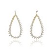 Guili 14k Gold Plated Front-Facing Hoop Earrings with Cubic Zirconia Raindrop Design – Elegant Sparkle for Any Occasion - 2 of 2