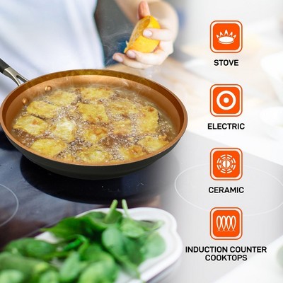 14-Piece Copper Non-Stick Aluminum Cookware Set