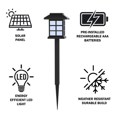 Black LED Dusk to Dawn Pathway Lights Multipack