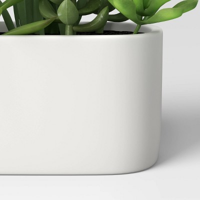 Artificial Succulents in Long Pot White - Threshold&#8482;