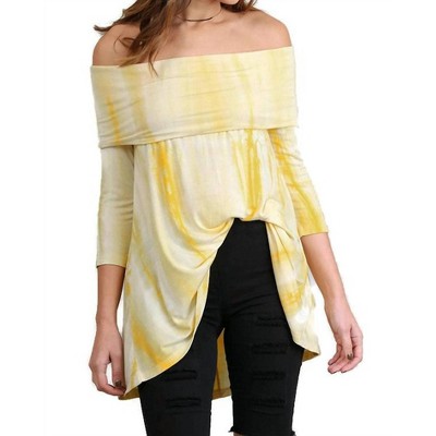 Women's Fold Over Off The Shoulder Tie Dye Tunic - umgee