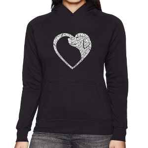 LA Pop Art Dog Heart - Women's Word Art Hooded Sweatshirt - 1 of 4