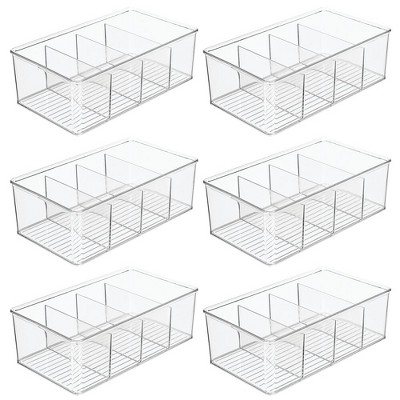 mDesign Plastic Food Storage Organizer Bin Box Container - 6 Pack - Clear