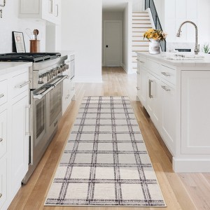Nasitip Modern Geometric Plaid Pattern  Area Rugs for Living Room Soft Low Pile Non-Sliping, Machine Washable - 1 of 4
