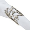 Saro Lifestyle Saro Lifestyle Metal Napkin Rings With Antlers (Set of 4), Silver, - 3 of 3