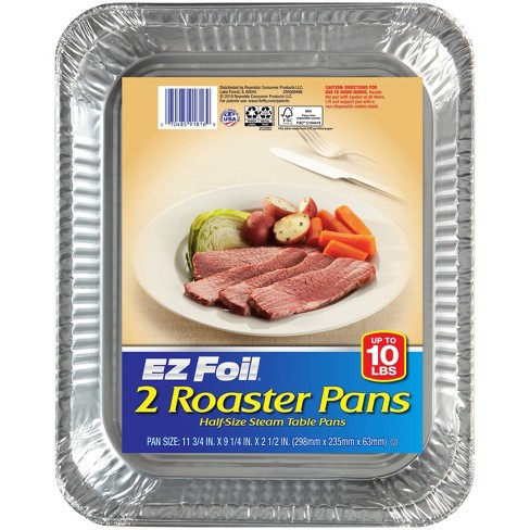 Aluminum Pans Full Size, Large Disposable Roasting & Baking Pan