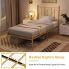 Tangkula Twin Size Platform Bed Frame Heavy-duty Metal Bed Frame w/Sturdy Metal Slat Support Gold - 4 of 4