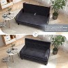 UNISOAR Queen Sleeper Sofa Bed Couch, Pull-Out Feature, 5 Adjustable Backrest, Removable Armrests, Ottoman & Storage for Living Room, Black/Beige/Gray - 4 of 4