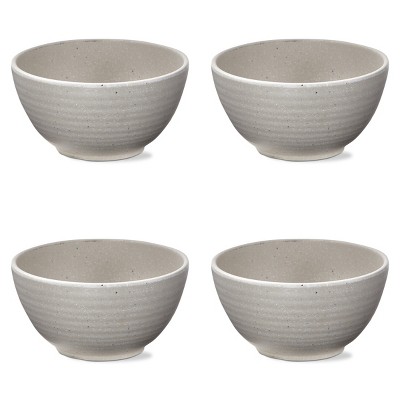 TAG 22 oz. 6 in. Cream Brooklyn Melamine Plastic Dinnerware Bowl Dishwasher Safe Indoor Outdoor Round Beige Set 4