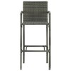 vidaXL Bar Stool Bar Seat Counter Height Island Stool for Pub Poly Rattan - Gray Set of 4 - 3 of 4