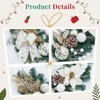 6FT Christmas Decorations White & Gold Artificial Christmas Garland with Bow, Wreath Pinecones & Ornaments, PVC Snowy Greenery - 4 of 4