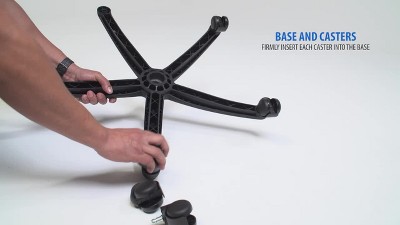 Boss 26'' Adjustable Black LeatherPlus Task Chair with Swivel