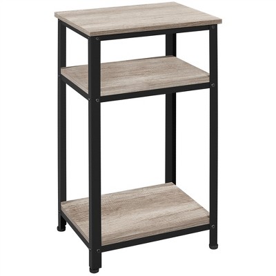 Yaheetech Tall End Table Accent Table, 30 In Industrial Side Table With  Strong Wooden Shelves-gray : Target