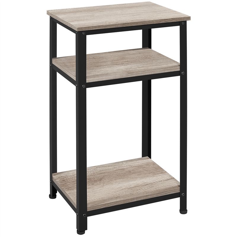Yaheetech Tall End Table Accent Table, 30 in Industrial Side Table with Strong Wooden Shelves, 1 of 8