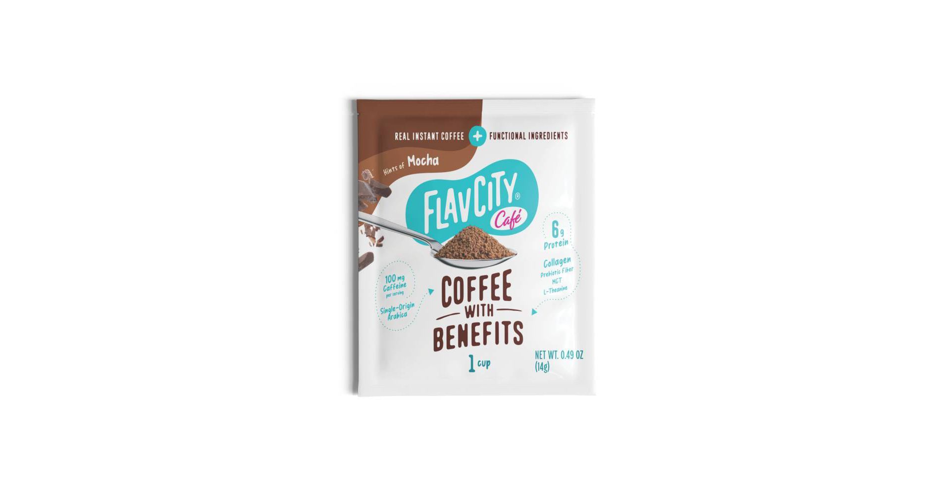 FlavCity Cafe Medium Roast Mocha Single Serve Instant Coffee - 0.49oz