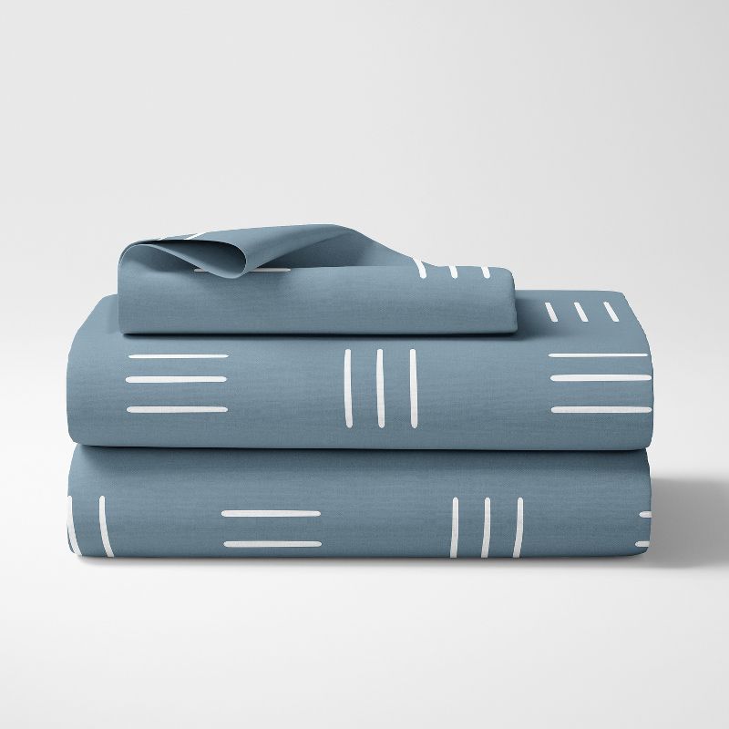 Sweet Jojo Designs Gender Neutral Unisex Kids Twin Sheet Set Boho Hatch Blue and White 3pc, 3 of 7