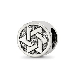 Black Bow Jewelry Sterling Silver Star of David Round Bead Charm - 1 of 4