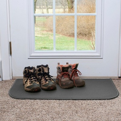 Graphite Gray Washable Non-slip Synthetic Accent Rug