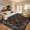 Acekool Washable Floral Area Rug, Non-Slip Low Pile Soft Carpet, Stain Resistant Indoor Rug for Living Room, Bedroom, Dining Room - 4 of 4