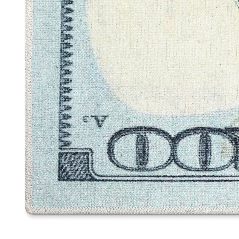 Well Woven Money Collection New Hund Dollar Bill Green Blue Area Rug, 5 of 9