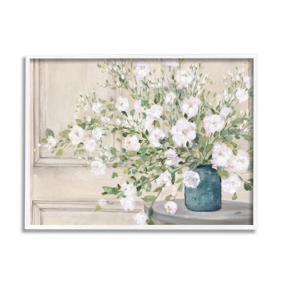 Stupell Industries Geranium Tabletop Country Still Life Painting Blooming Flowers