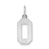 Black Bow Jewelry Sterling Silver, Athletic Collection, Small Polished Number 0 Pendant - 3 of 4