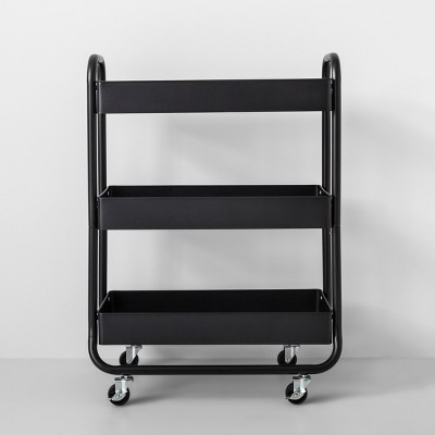 Wide Metal Cart with Wheels Black - Made By Design™