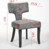Modern Dining Chairs Set of 2, Upholstered Accent Chairs Kitchen Chairs with Curved Backrest and Copper Nails -Frevyn - 3 of 4