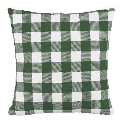 Classic Gingham Outdoor Throw Pillow Evergreen - Skyline Furniture