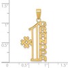 Black Bow Jewelry 14k Yellow Gold #1 Grandpa Pendant, 18mm - 4 of 4