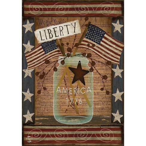 Briarwood Lane Liberty Patriotic House Flag Primitive 4th of July USA 28" x 40" - image 1 of 4