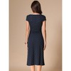 INSPIRE CHIC Women's V Neck Cap Sleeve Polka Dots Summer Vintage Classic Midi Dress - 4 of 4