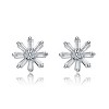 Guili White Gold Plated Cubic Zirconia Flower Stud Earrings, A Delicate & Feminine Floral-Inspired Jewelry Piece for Graceful Everyday Beauty - 3 of 3
