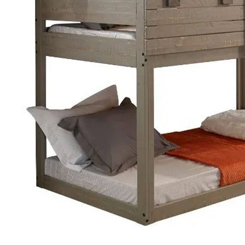77&#34;Bunk Bed Darlene Loft and Bunk Bed Rustic Gray - Acme Furniture, 3 of 9