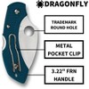 Spyderco Dragonfly 2 Lightweight Folding Pocket Knife with 2.28" K390 Wharnecliffe Blade | Get a Powerhouse Cutting Tool with the FRN Handle, Blue - 4 of 4