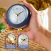 Aoibox Silent Analog Alarm Clock with Night Light, No Ticking, Easy to Read, Beep Sounds, Small Desk Clock in Navy Blue - 4 of 4
