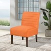 SEVOBAL Accent Chairs Modern Armless Lounge Chair with Horizontal Back Detailing and Wood Legs, Orange, 21"*29.13"*34.25" - 4 of 4