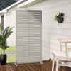 PexFix 72" x 35" Louvered Design Metal Privacy Screen Freestanding Outdoor Divider Panel for Patio Deck Balcony Heavy Duty Base Weatherproof Gray - 3 of 4