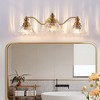 DAKAFUL Vintage Bathroom Vanity Light,Vanity Fixture with Textured Glass Shades,Wall Sconce Over Mirror/for Bedroom & Doorways - 3 of 4